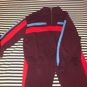 VS Pink 90's Two Piece Red and Blue Set